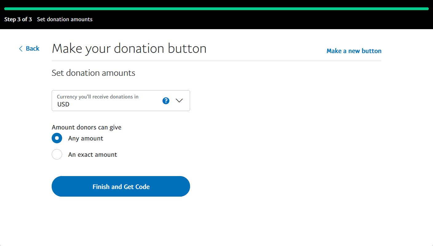 Set Donation Amounts - Paypal