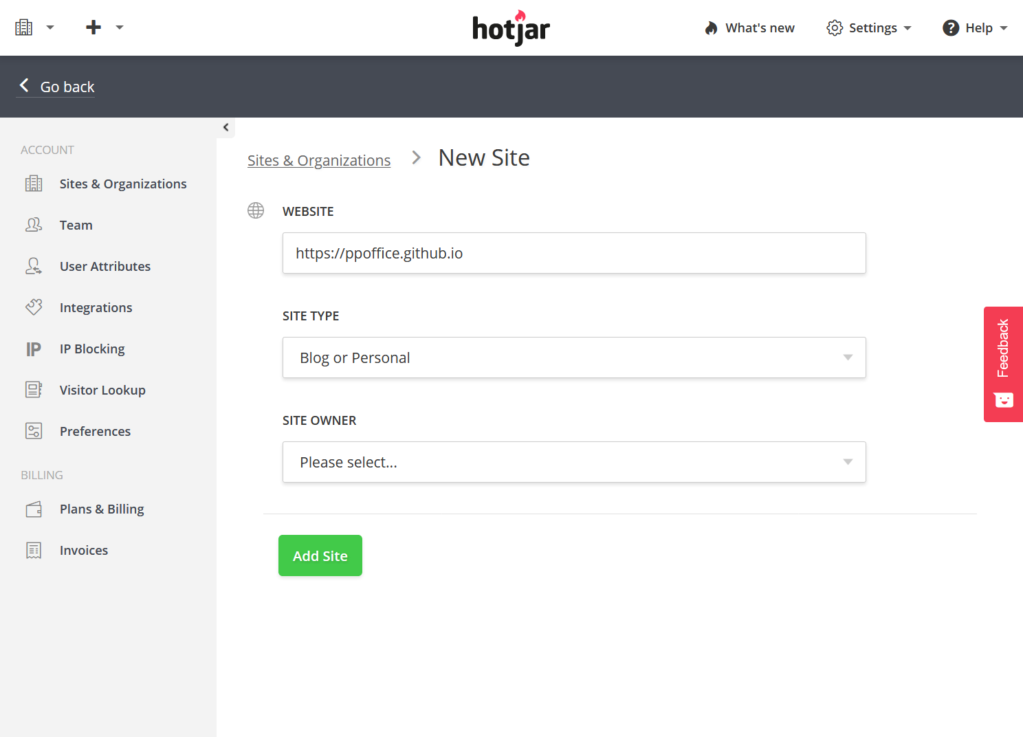 New Site - Hotjar