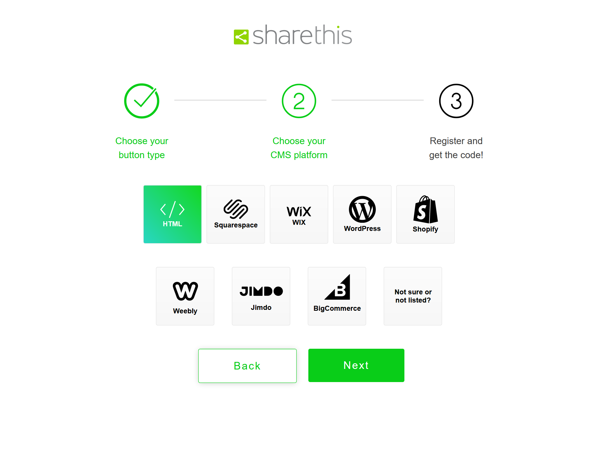 Choose Platform - ShareThis